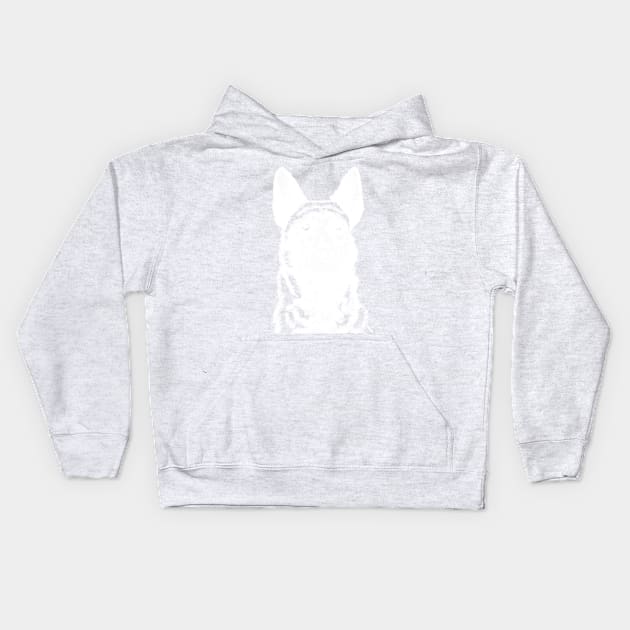 Malinois GSD Dutch White Kids Hoodie by TrapperWeasel